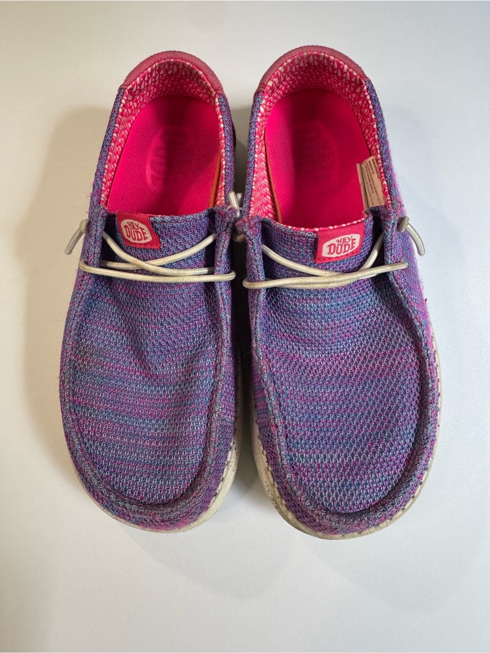 Hey Dude Kids Purple & Pink Knit Slip-Ons